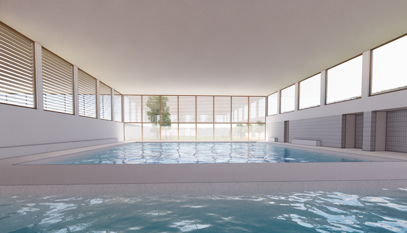 Proyecto de diseño y construcción de la piscina municipal de Estepona, Málaga. Arquitecto en Pontevedra